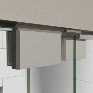 DreamLine Encore 30 in. D x 60 in. W x 78 3/4 in. H Bypass Shower Door in Brushed Nickel and Right Drain White Base Kit