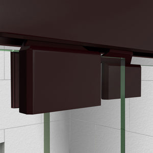 DreamLine Encore 36 in. D x 48 in. W x 78 3/4 in. H Bypass Shower Door in Oil Rubbed Bronze with Center Drain White Base Kit