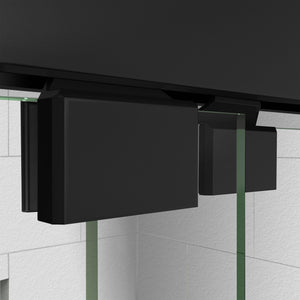 DreamLine Encore 30 in. D x 60 in. W x 78 3/4 in. H Bypass Shower Door in Satin Black and Right Drain White Base Kit