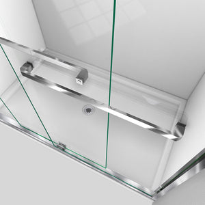 DreamLine Encore 30 in. D x 60 in. W x 78 3/4 in. H Bypass Shower Door in Chrome and Left Drain White Base Kit