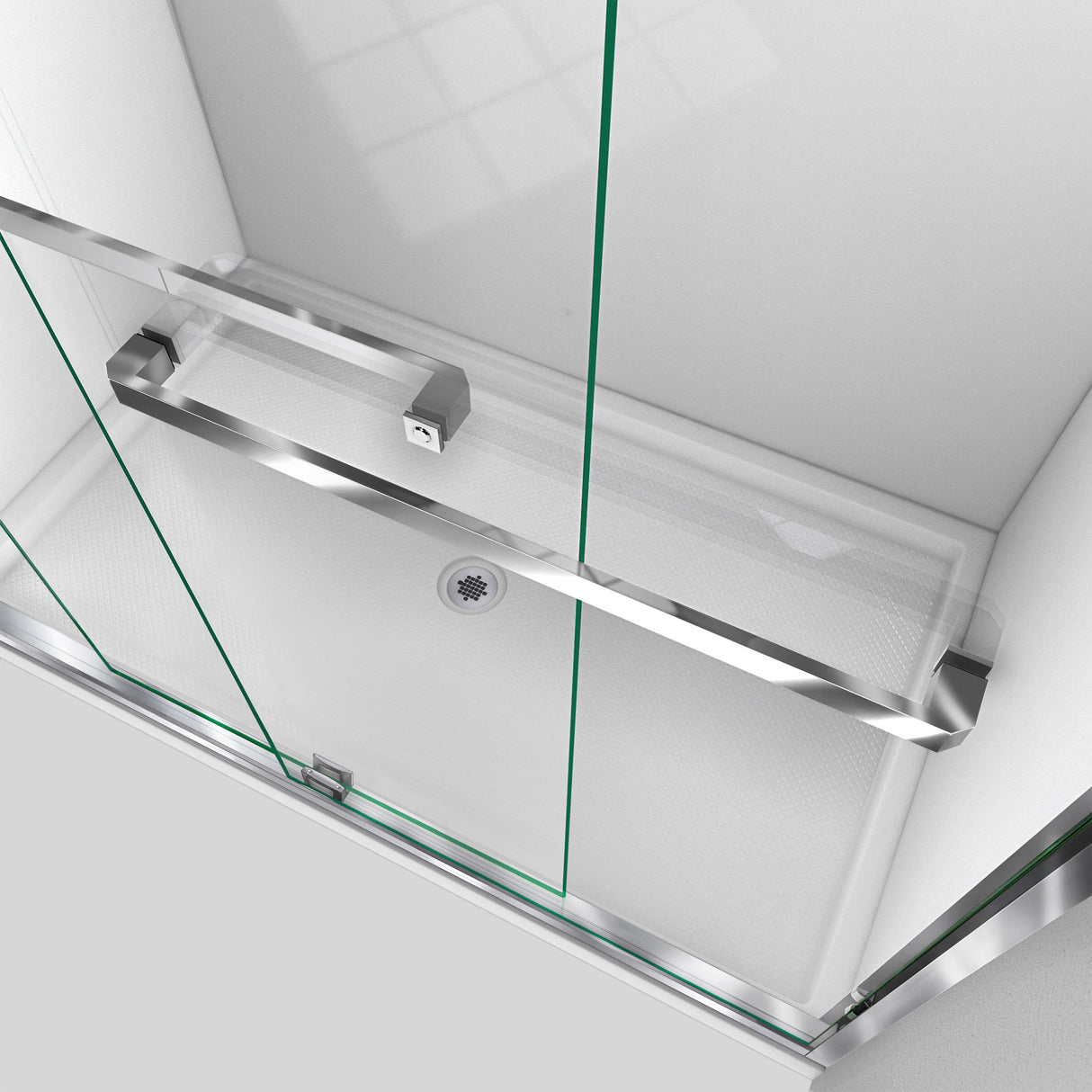 DreamLine Encore 36 in. D x 60 in. W x 78 3/4 in. H Bypass Shower Door in Chrome and Center Drain White Base Kit