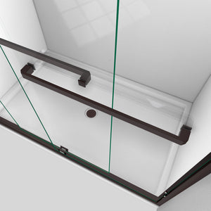 DreamLine Encore 36 in. D x 48 in. W x 78 3/4 in. H Bypass Shower Door in Oil Rubbed Bronze with Center Drain White Base Kit
