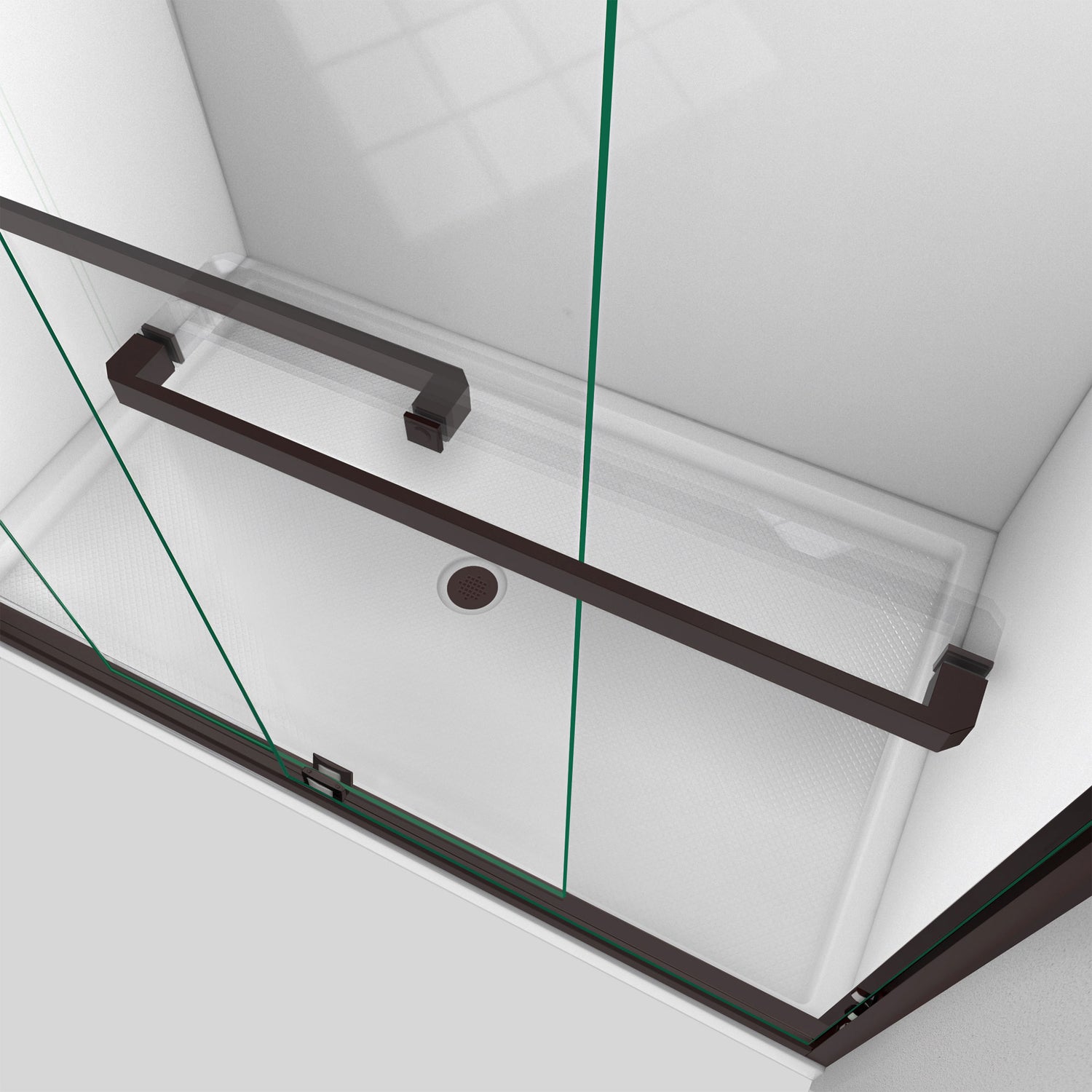 DreamLine Encore 30 in. D x 60 in. W x 78 3/4 in. H Bypass Shower Door in Oil Rubbed Bronze and Left Drain Biscuit Base Kit