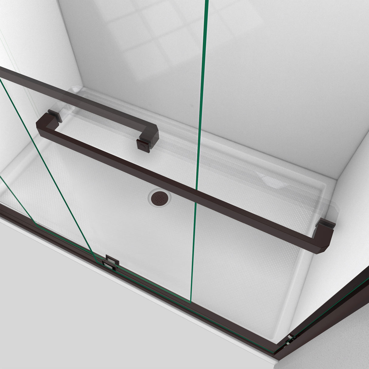 DreamLine Encore 36 in. D x 60 in. W x 78 3/4 in. H Bypass Shower Door in Oil Rubbed Bronze and Left Drain Biscuit Base Kit