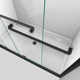 DreamLine Encore 32 in. D x 48 in. W x 78 3/4 in. H Bypass Shower Door in Satin Black and Center Drain Black Base Kit