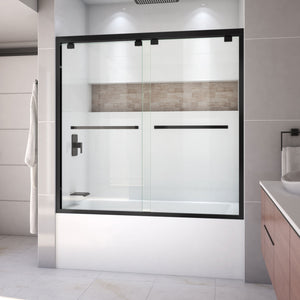 DreamLine Encore 56-60 in. W x 58 in. H Semi-Frameless Bypass Tub Door in Satin Black