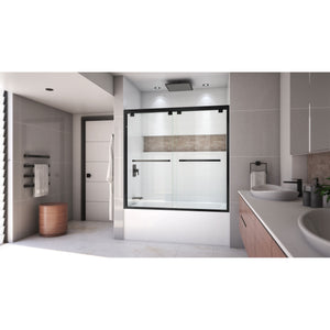 DreamLine Encore 56-60 in. W x 58 in. H Semi-Frameless Bypass Tub Door in Satin Black