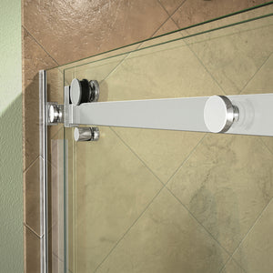 DreamLine Enigma Air 56-60 in. W x 76 in. H Frameless Sliding Shower Door in Brushed Stainless Steel