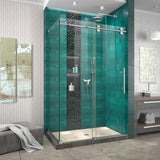 DreamLine Enigma-XO 34 1/2 in. D x 44 3/8-48 3/8 in. W x 76 in. H Frameless Shower Enclosure in Brushed Stainless Steel