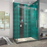 DreamLine Enigma-XO 34 1/2 in. D x 44 3/8-48 3/8 in. W x 76 in. H Frameless Shower Enclosure in Polished Stainless Steel
