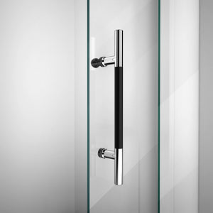 DreamLine Enigma-XO 56-60 in. W x 76 in. H Frameless Clear Glass Sliding Shower Door in Polished Tuxedo