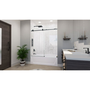 DreamLine Enigma-X 55-59 in. W x 62 in. H Clear Sliding Tub Door in Satin Black