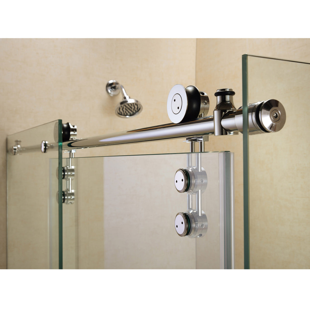 DreamLine Enigma-Z 34 1/2 in. D x 60 3/8 in. W x 76 in. H Fully Frameless Sliding Shower Enclosure in Polished Stainless Steel