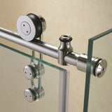 DreamLine Enigma-Z 34 1/2 in. D x 60 3/8 in. W x 76 in. H Fully Frameless Sliding Shower Enclosure in Polished Stainless Steel