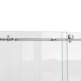 DreamLine Enigma-X 68-72 in. W x 76 in. H Clear Sliding Shower Door in Brushed Stainless Steel