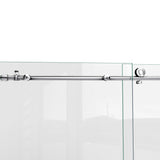 DreamLine Enigma-X 56-60 in. W x 76 in. H Clear Sliding Shower Door in Brushed Stainless Steel