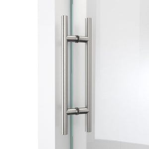 DreamLine Enigma-X 34 1/2 in. D x 48 3/8 in. W x 76 in. H Clear Sliding Shower Enclosure in Brushed Stainless Steel