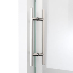 DreamLine Enigma-X 34 1/2 in. D x 72 3/8 in. W x 76 in. H Clear Sliding Shower Enclosure in Polished Stainless Steel