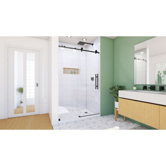 DreamLine Enigma-X 44-48 in. W x 76 in. H Clear Sliding Shower Door in Satin Black