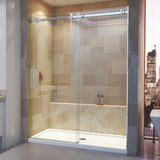 DreamLine Enigma Air 56-60 in. W x 76 in. H Frameless Sliding Shower Door in Brushed Stainless Steel