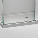 DreamLine Enigma Air 34 3/4 in. D x 48 3/8 in. W x 76 in. H Frameless Sliding Shower Enclosure in Brushed Stainless Steel