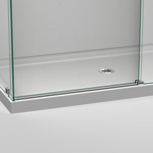 DreamLine Enigma Air 34 3/4 in. D x 60 3/8 in. W x 76 in. H Frameless Sliding Shower Enclosure in Brushed Stainless Steel