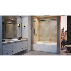 DreamLine Enigma Air 56-60 in. W x 62 in. H Frameless Sliding Tub Door in Satin Black