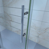 DreamLine Enigma-X 34 1/2 in. D x 60 3/8 in. W x 76 in. H Clear Sliding Shower Enclosure in Polished Stainless Steel
