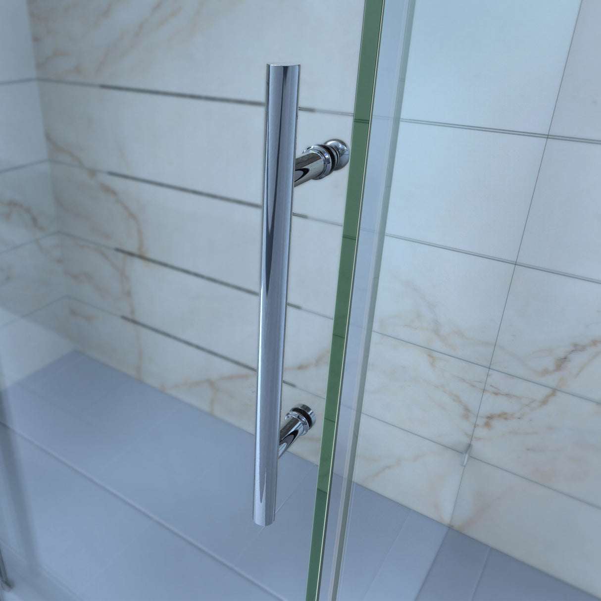 DreamLine Enigma-X 34 1/2 in. D x 48 3/8 in. W x 76 in. H Clear Sliding Shower Enclosure in Polished Stainless Steel