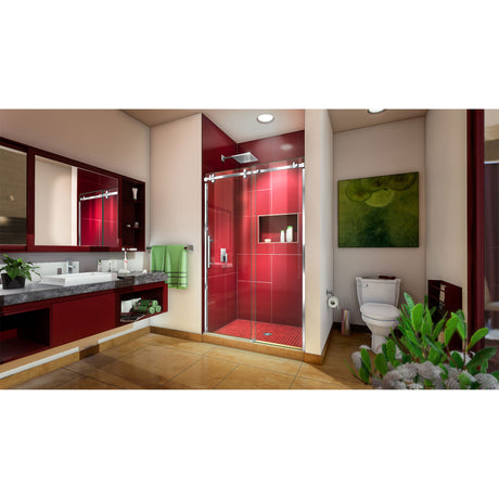 DreamLine Enigma Sky 44-48 in. W x 76 in. H Frameless Sliding Shower Door in Polished Stainless Steel
