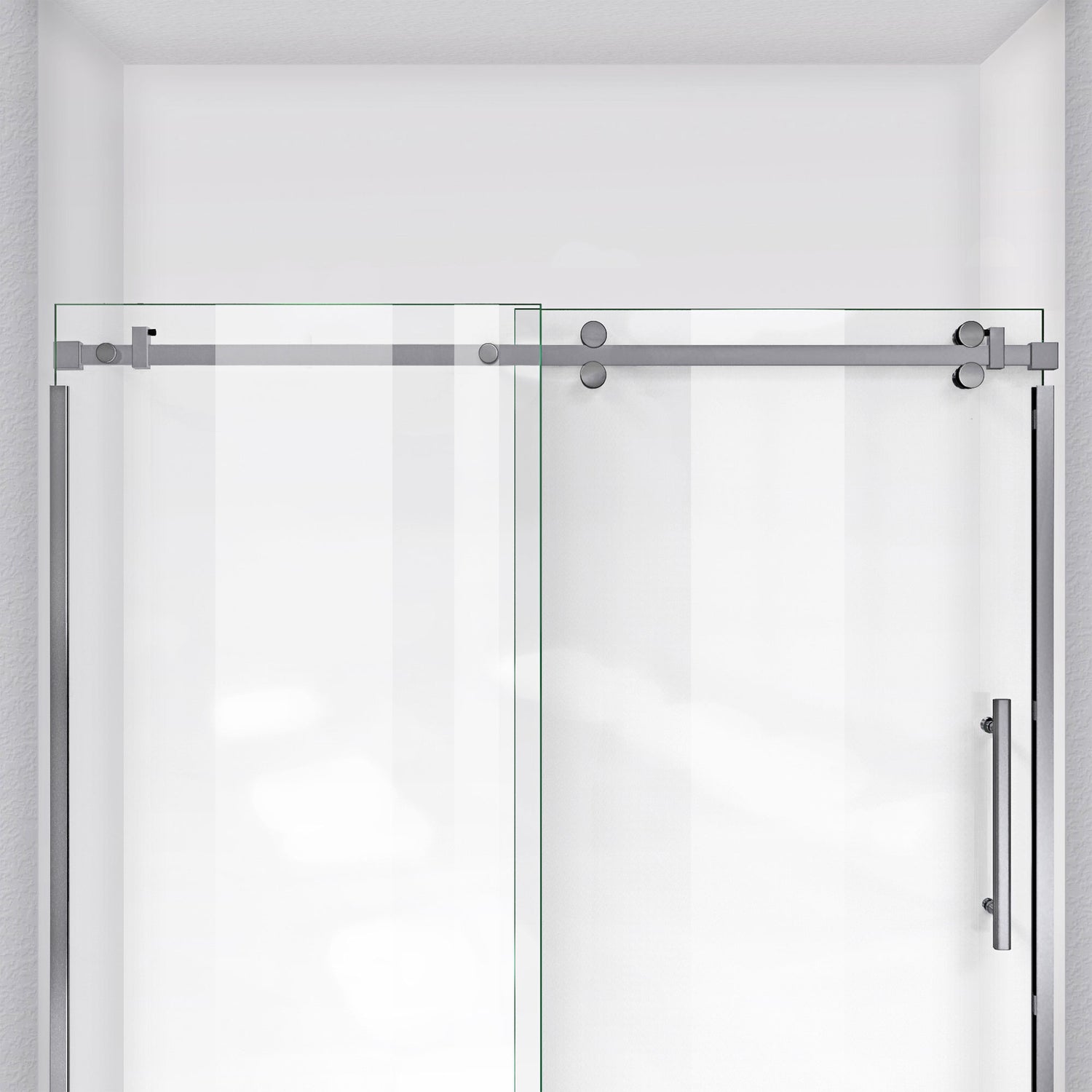 DreamLine Enigma Sky 56-60 in. W x 76 in. H Frameless Sliding Shower Door in Brushed Stainless Steel