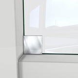 DreamLine Enigma-CXO 56-60 in. W x 76 in. H Fully Frameless Sliding Shower Door in Polished Stainless Steel with Towel Bar