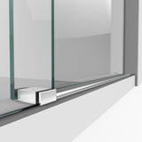 DreamLine Enigma-XO 50-54 in. W x 76 in. H Fully Frameless Sliding Shower Door in Brushed Stainless Steel