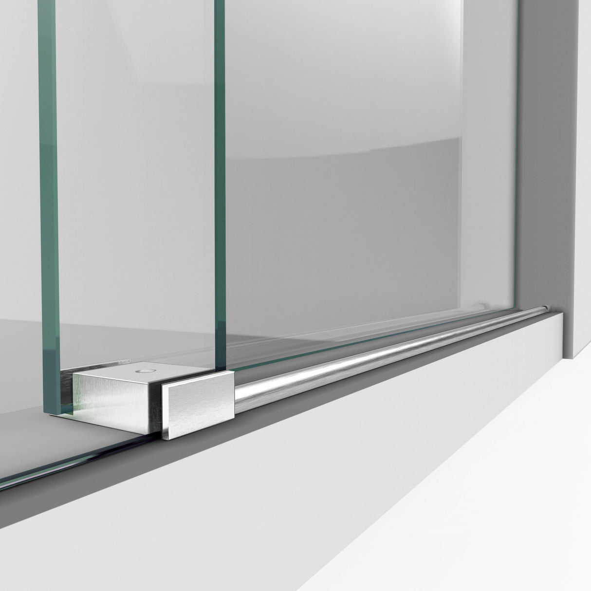 DreamLine Enigma-XO 68-72 in. W x 76 in. H Fully Frameless Sliding Shower Door in Brushed Stainless Steel