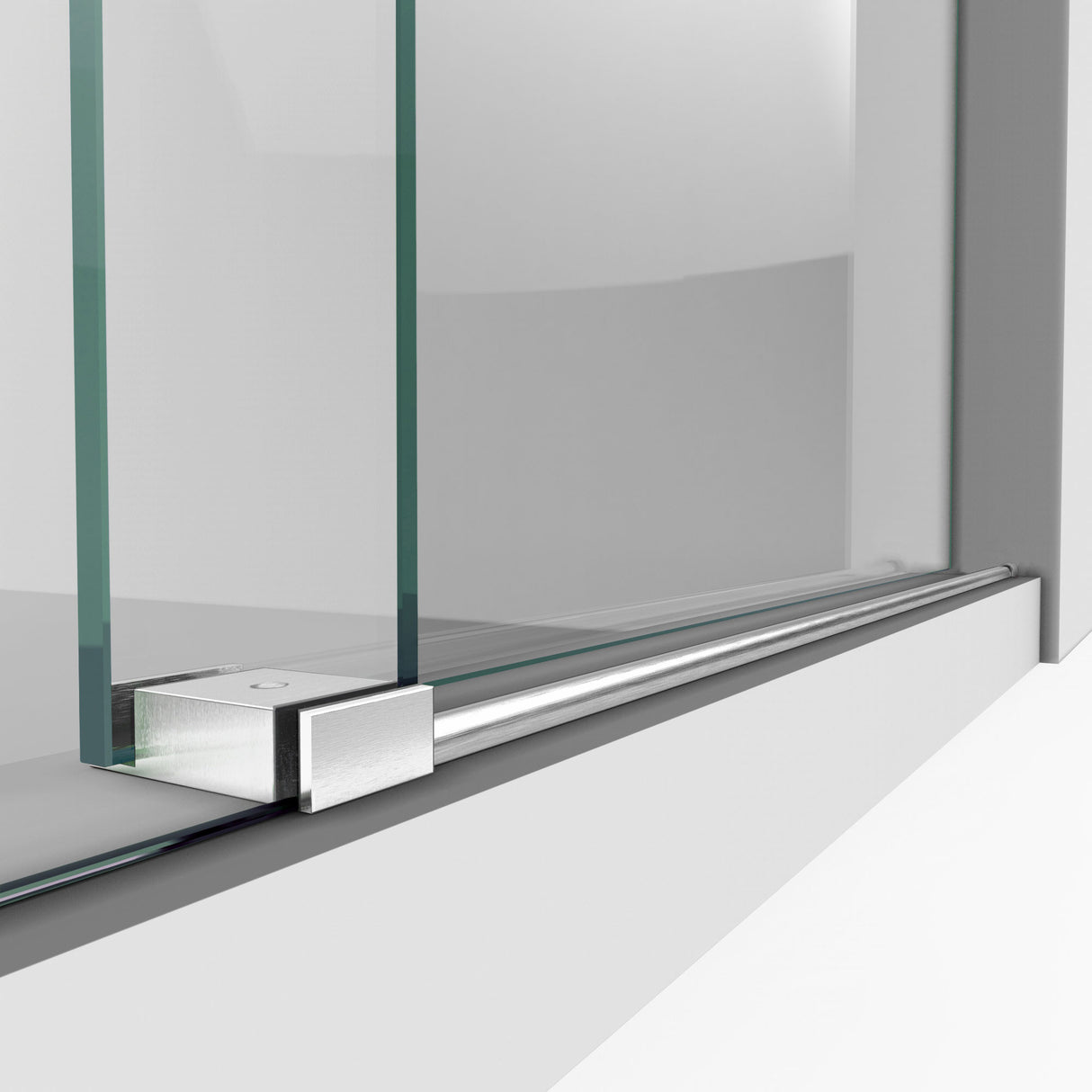 DreamLine Enigma-X 56-60 in. W x 76 in. H Clear Sliding Shower Door in Brushed Stainless Steel