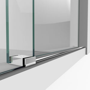 DreamLine Enigma-XO 68-72 in. W x 76 in. H Fully Frameless Sliding Shower Door in Polished Stainless Steel