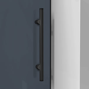 DreamLine Enigma-XO 56-60 in. W x 76 in. H Frameless Smoke Gray Glass Sliding Shower Door in Satin Black Stainless Steel