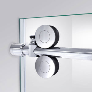 DreamLine Enigma-XO 68-72 in. W x 76 in. H Fully Frameless Sliding Shower Door in Polished Stainless Steel