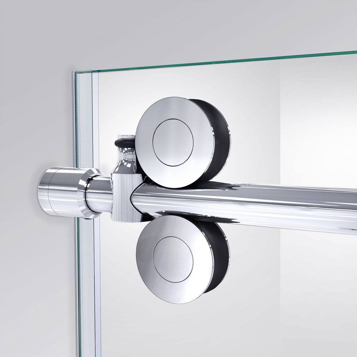 DreamLine Enigma-XO 34 1/2 in. D x 68 3/8-72 3/8 in. W x 76 in. H Frameless Shower Enclosure in Polished Stainless Steel