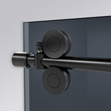 DreamLine Enigma-XO 56-60 in. W x 76 in. H Frameless Smoke Gray Glass Sliding Shower Door in Satin Black Stainless Steel