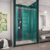 DreamLine Enigma-XO 44-48 in. W x 76 in. H Fully Frameless Sliding Shower Door in Brushed Stainless Steel