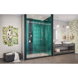 DreamLine Enigma-XO 50-54 in. W x 76 in. H Fully Frameless Sliding Shower Door in Brushed Stainless Steel