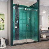 DreamLine Enigma-XO 50-54 in. W x 76 in. H Fully Frameless Sliding Shower Door in Brushed Stainless Steel