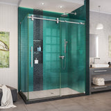 DreamLine Enigma-XO 34 1/2 in. D x 56 3/8-60 3/8 in. W x 76 in. H Frameless Shower Enclosure in Brushed Stainless Steel