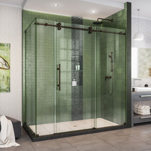 DreamLine Enigma-XO 32 1/2 in. D x 68 3/8-72 3/8 in. W x 76 in. H Frameless Shower Enclosure in Oil Rubbed Bronze Stainless Steel