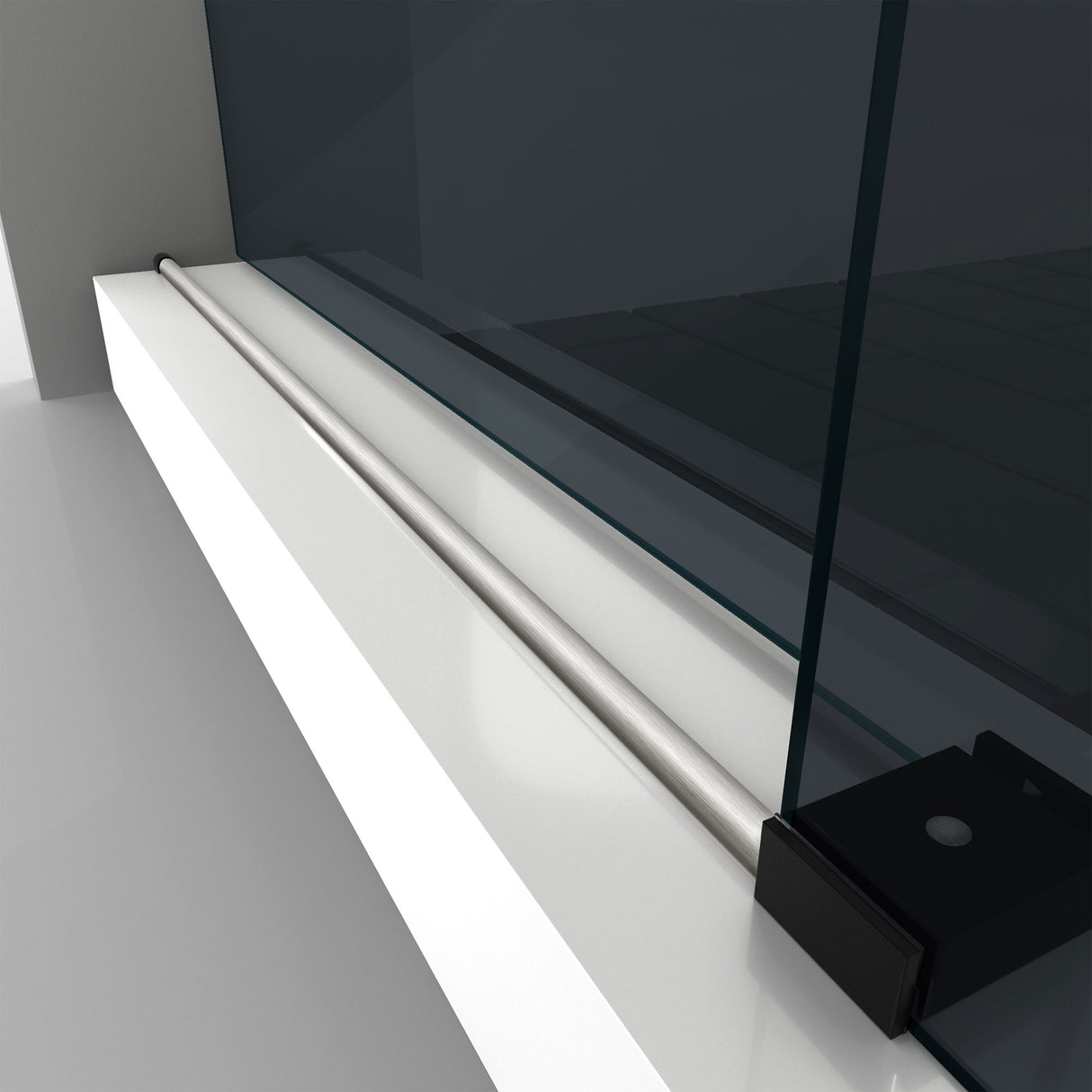 DreamLine Enigma-XO 56-60 in. W x 76 in. H Frameless Smoke Gray Glass Sliding Shower Door in Brushed Tuxedo