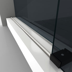 DreamLine Enigma-XO 56-60 in. W x 76 in. H Frameless Smoke Gray Glass Sliding Shower Door in Brushed Tuxedo