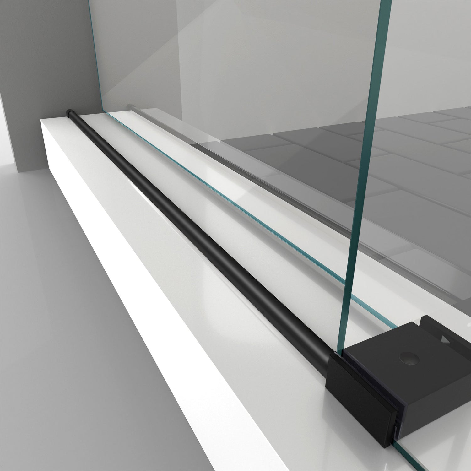 DreamLine Enigma-XO 56-60 in. W x 76 in. H Frameless Clear Glass Sliding Shower Door in Satin Black Stainless Steel