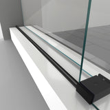 DreamLine Enigma-XO 56-60 in. W x 76 in. H Frameless Clear Glass Sliding Shower Door in Satin Black Stainless Steel