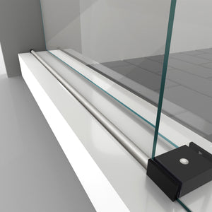 DreamLine Enigma-XO 56-60 in. W x 76 in. H Frameless Clear Glass Sliding Shower Door in Brushed Tuxedo